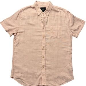 Rails Pink Fairfax L Short Sleeve 100% Cotton Button-Up Shirt